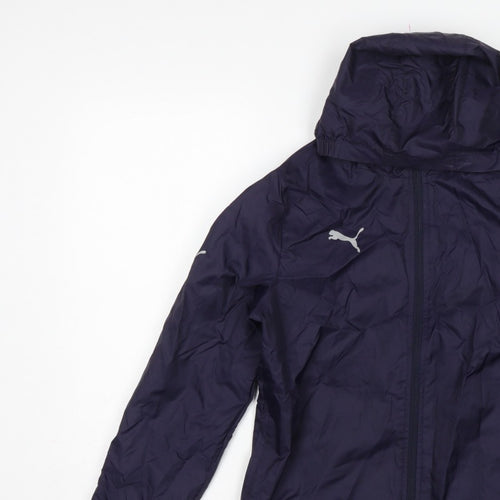Puma Boys Blue 11-12 Years Windbreaker Hooded Full Zip Jacket