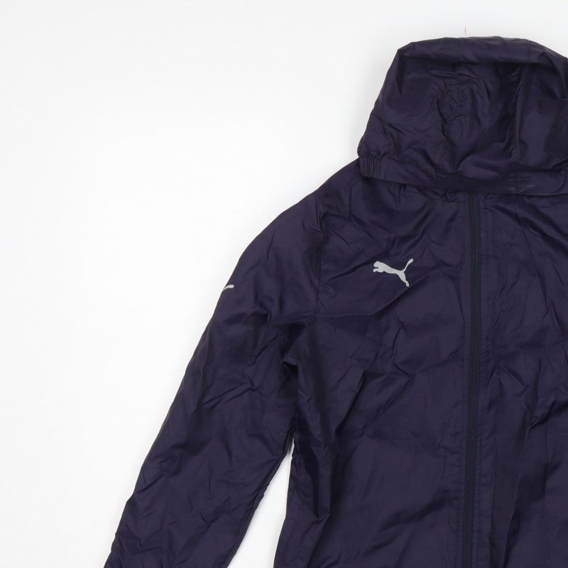 Puma Boys Blue 11-12 Years Windbreaker Hooded Full Zip Jacket