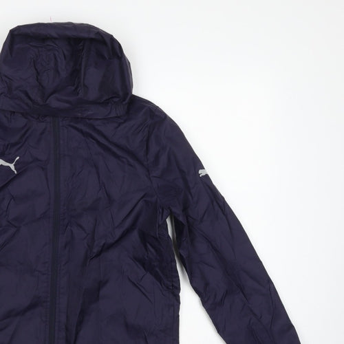 Puma Boys Blue 11-12 Years Windbreaker Hooded Full Zip Jacket