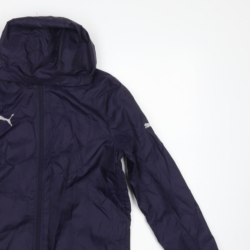 Puma Boys Blue 11-12 Years Windbreaker Hooded Full Zip Jacket