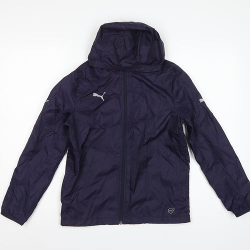 Puma Boys Blue 11-12 Years Windbreaker Hooded Full Zip Jacket