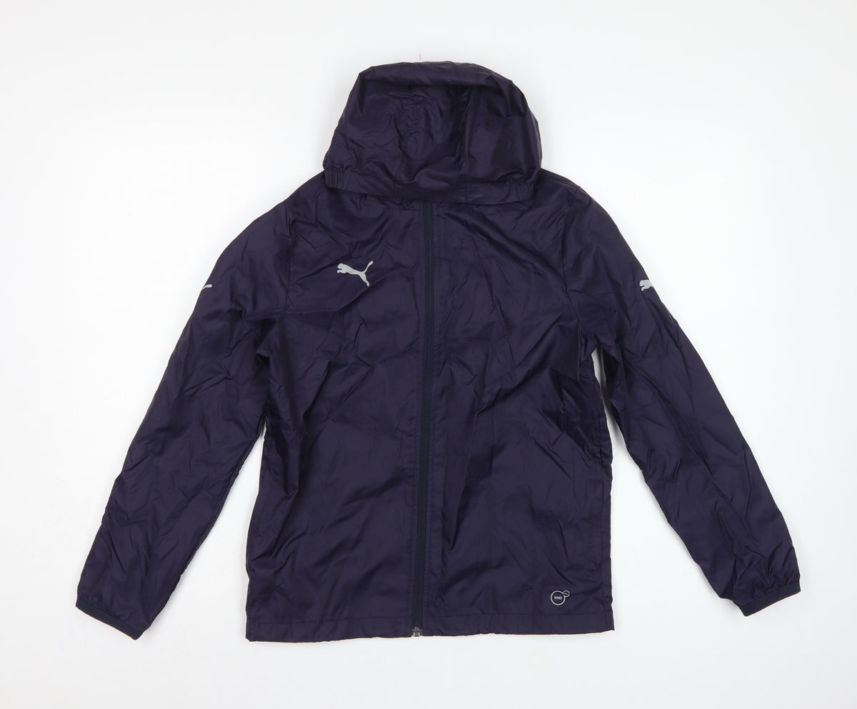 Puma Boys Blue 11-12 Years Windbreaker Hooded Full Zip Jacket