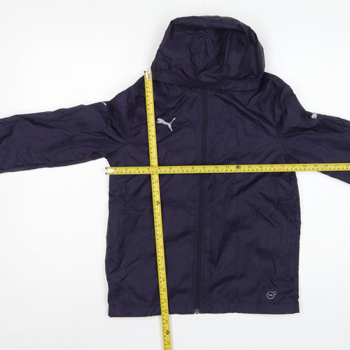 Puma Boys Blue 11-12 Years Windbreaker Hooded Full Zip Jacket