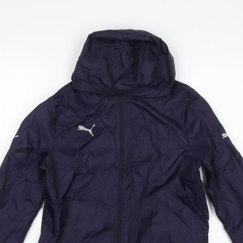 Puma Boys Blue 11-12 Years Windbreaker Hooded Full Zip Jacket
