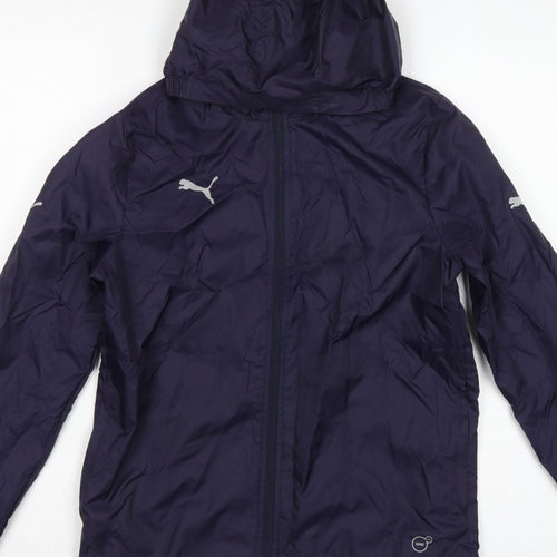 Puma Boys Blue 11-12 Years Windbreaker Hooded Full Zip Jacket