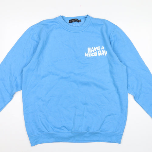 In The Style Women’s Blue UK 10/12 Pullover Sweatshirt Graphic Print