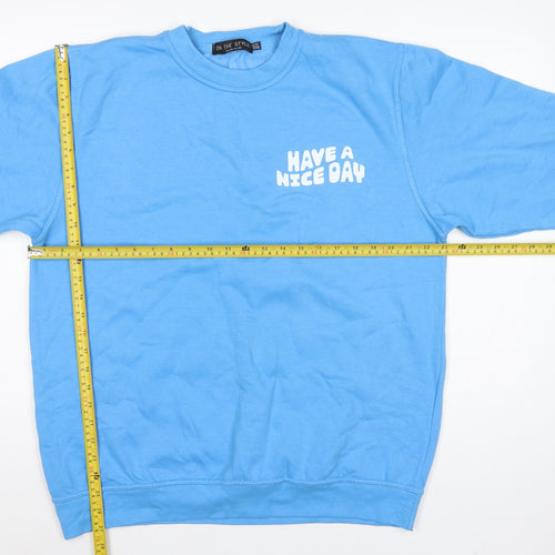 In The Style Women’s Blue UK 10/12 Pullover Sweatshirt Graphic Print
