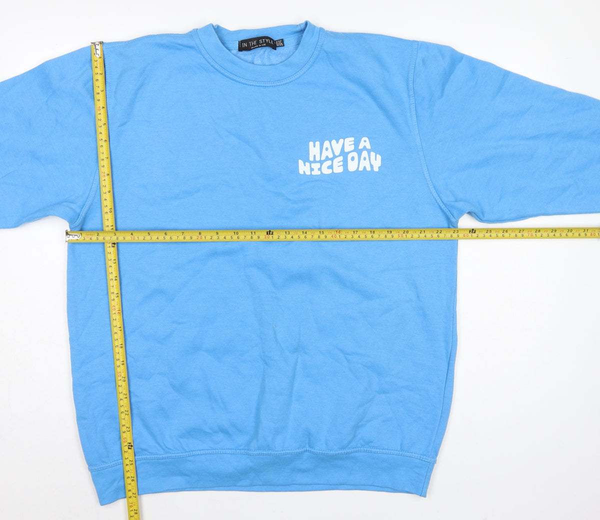 In The Style Women’s Blue UK 10/12 Pullover Sweatshirt Graphic Print