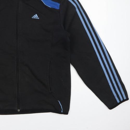 Adidas Men’s Black Blue M Full Zip Climacool Hooded Sports Hoodie