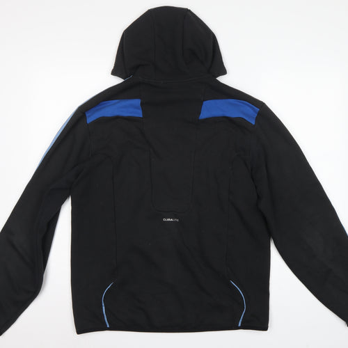 Adidas Men’s Black Blue M Full Zip Climacool Hooded Sports Hoodie