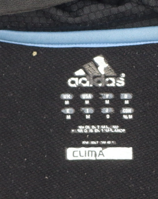 Adidas Men’s Black Blue M Full Zip Climacool Hooded Sports Hoodie