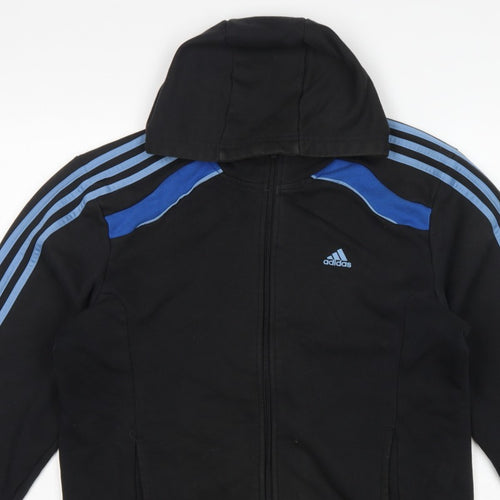 Adidas Men’s Black Blue M Full Zip Climacool Hooded Sports Hoodie