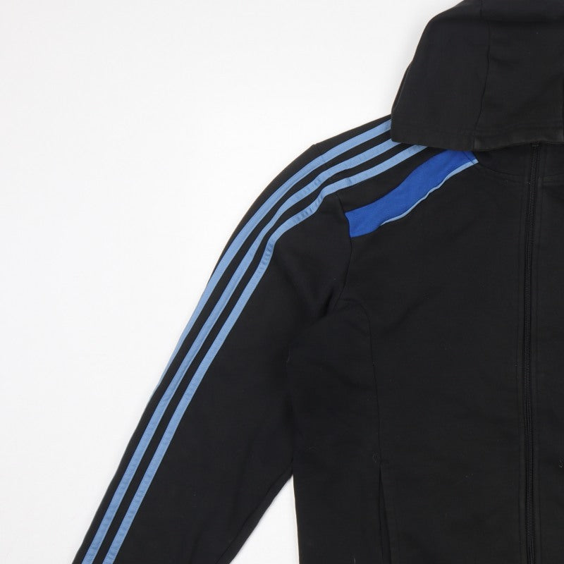Adidas Men’s Black Blue M Full Zip Climacool Hooded Sports Hoodie