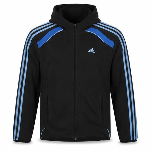 Adidas Men’s Black Blue M Full Zip Climacool Hooded Sports Hoodie