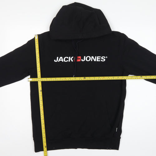 Jack & Jones Men’s Black L Logo Graphic Pullover Hoodie