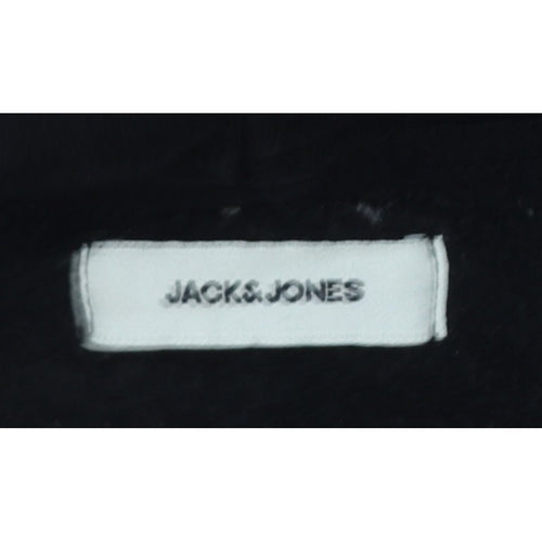 Jack & Jones Men’s Black L Logo Graphic Pullover Hoodie