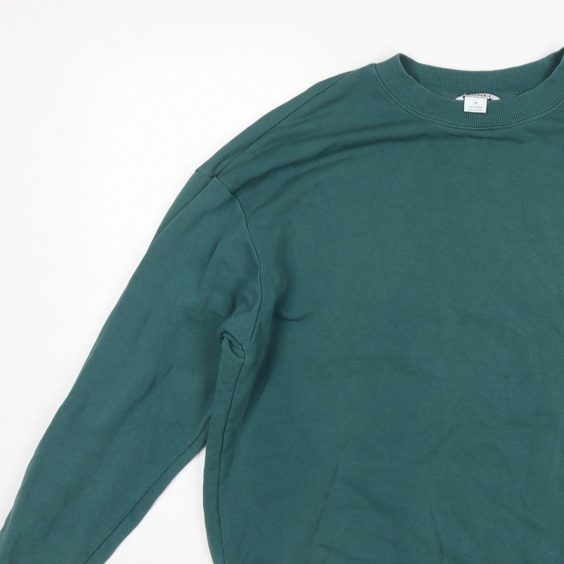 Additional view of Monki Women’s Green, size UK 12, Relaxed Crew Neck Pullover Sweatshirt