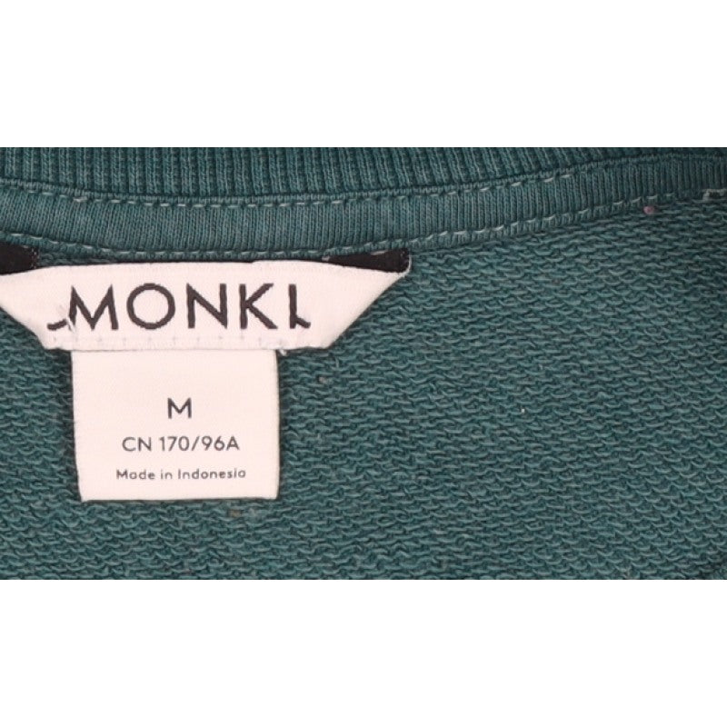 Additional view of Monki Women’s Green, size UK 12, Relaxed Crew Neck Pullover Sweatshirt