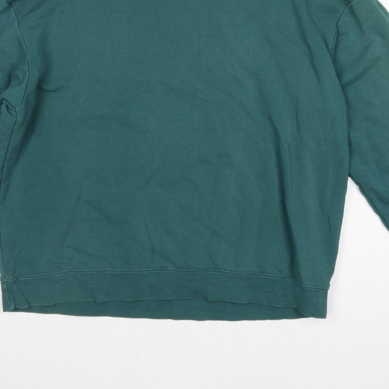 Additional view of Monki Women’s Green, size UK 12, Relaxed Crew Neck Pullover Sweatshirt