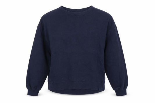Front view of Hollister Women’s Blue M Logo Crew Neck Pullover Sweatshirt