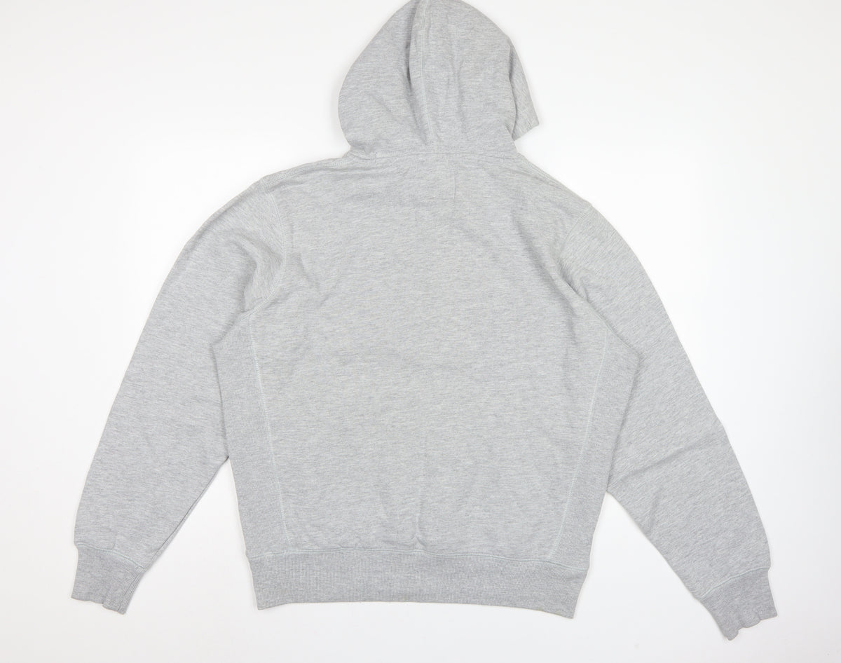 Duffer St George Men’s Grey L Pullover Hoodie College Logo Fleece Pockets