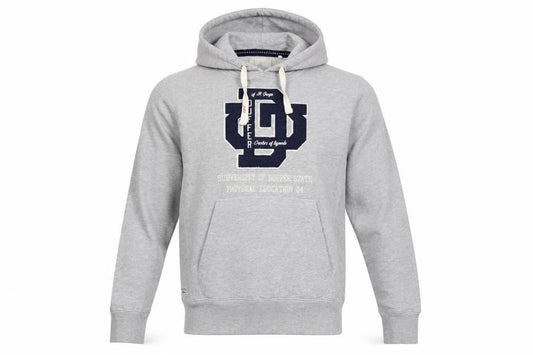 Duffer St George Men’s Grey L Pullover Hoodie College Logo Fleece Pockets