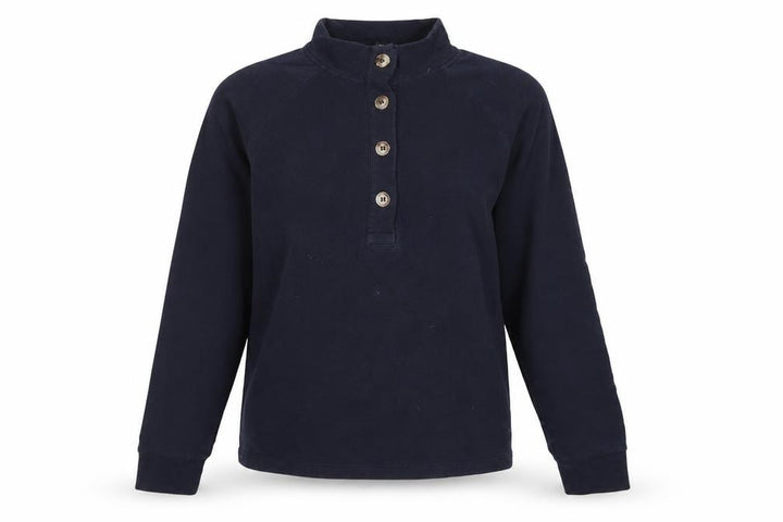 Baukjen Women’s Navy Blue UK 8 Henley Button Sweatshirt