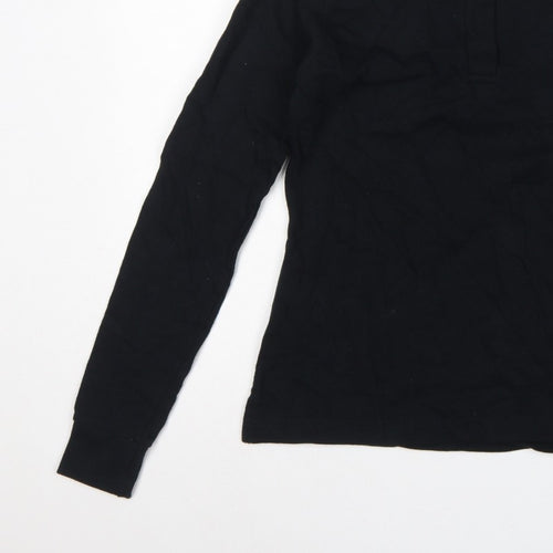 Front Row Women’s Black White Collared Long Sleeve Polo Top M