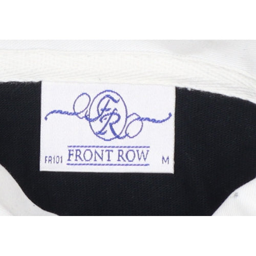 Front Row Women’s Black White Collared Long Sleeve Polo Top M