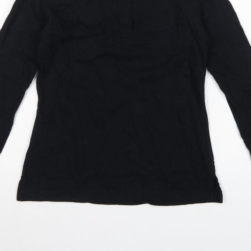 Front Row Women’s Black White Collared Long Sleeve Polo Top M