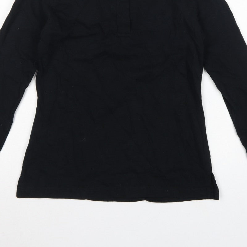 Front Row Women’s Black White Collared Long Sleeve Polo Top M