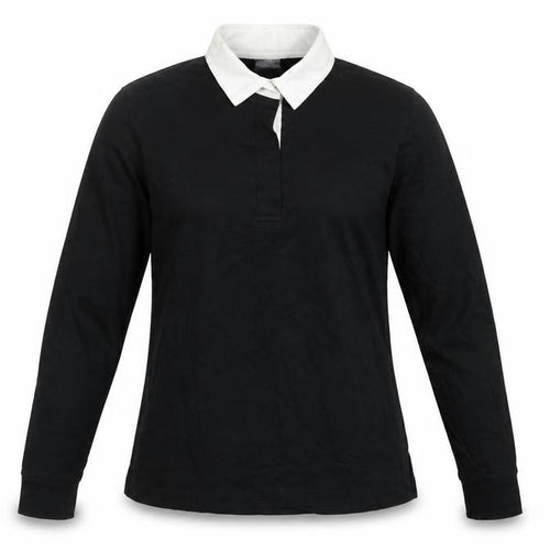 Front Row Women’s Black White Collared Long Sleeve Polo Top M