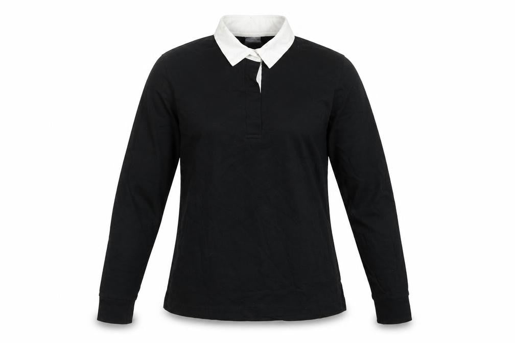 Front Row Women’s Black White Collared Long Sleeve Polo Top M