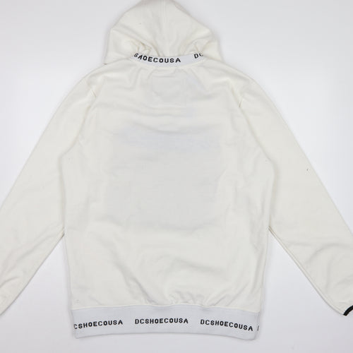 DC Shoes Men’s Ivory M Pullover Hoodie DWR Logo Check Pocket
