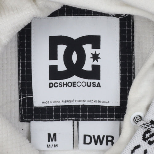 DC Shoes Men’s Ivory M Pullover Hoodie DWR Logo Check Pocket