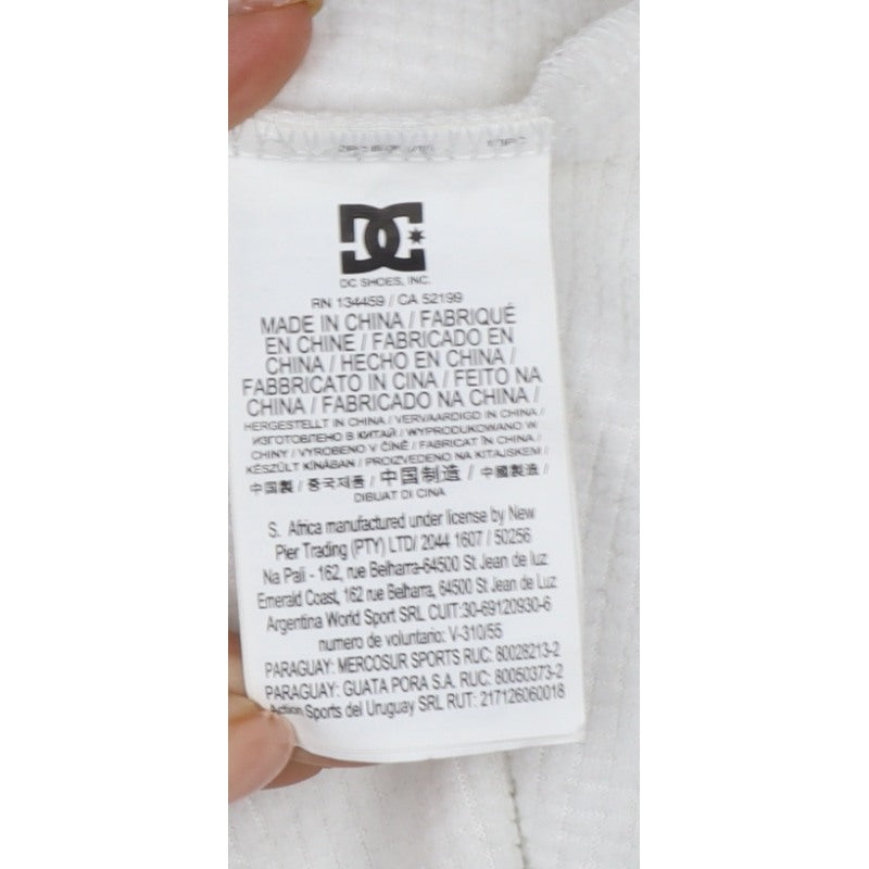 DC Shoes Men’s Ivory M Pullover Hoodie DWR Logo Check Pocket