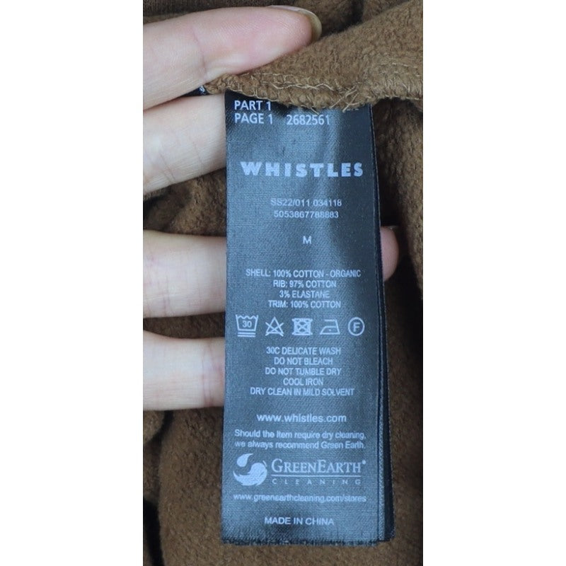 Additional view of Whistles Women's Brown M Pullover Crew Neck Cotton Sweatshirt