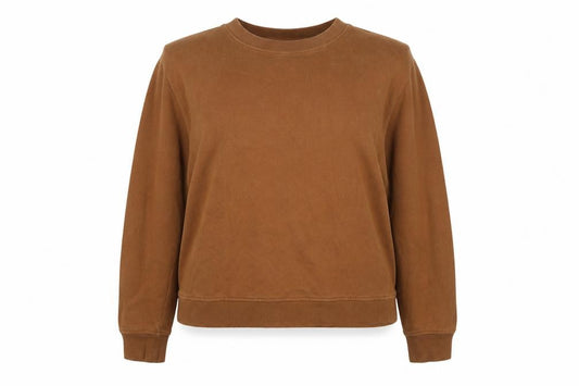 Front view of Whistles Women's Brown M Pullover Crew Neck Cotton Sweatshirt