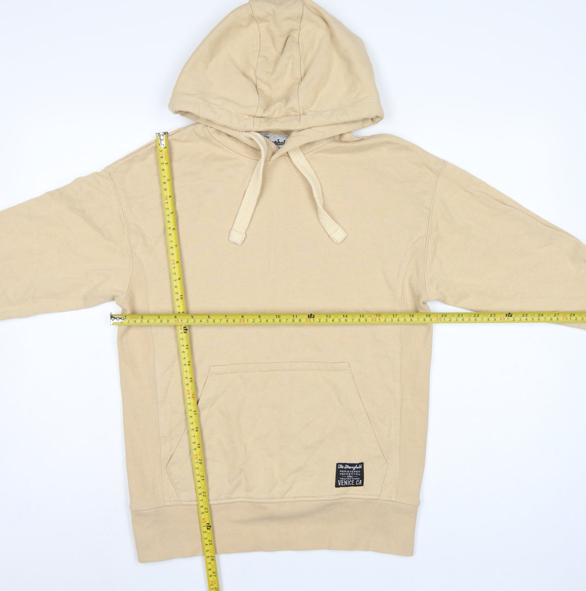 The Stronghold Men’s Beige XS Pullover Hoodie Venice CA Logo