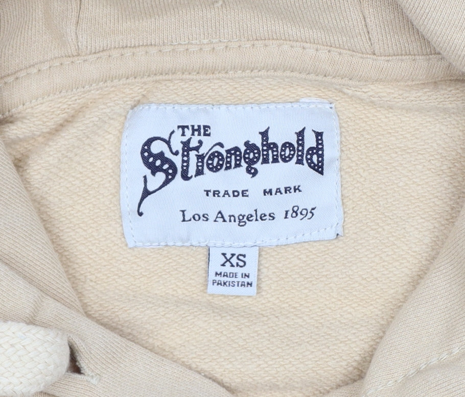 The Stronghold Men’s Beige XS Pullover Hoodie Venice CA Logo