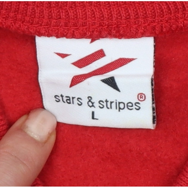 Additional view of Stars & Stripes Men’s Red White L Varsity Snap Sweatshirt Jacket