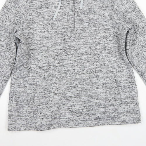 Damart Women Grey 18 1/4 Zip Fleece Pullover Sweatshirt