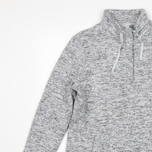 Damart Women Grey 18 1/4 Zip Fleece Pullover Sweatshirt
