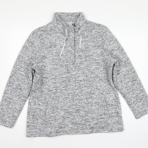 Damart Women Grey 18 1/4 Zip Fleece Pullover Sweatshirt