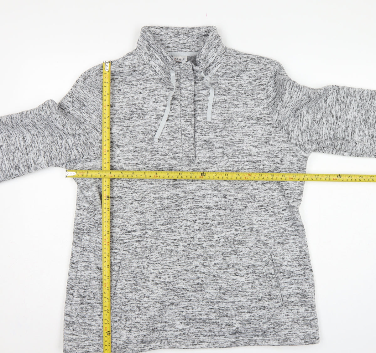 Damart Women Grey 18 1/4 Zip Fleece Pullover Sweatshirt