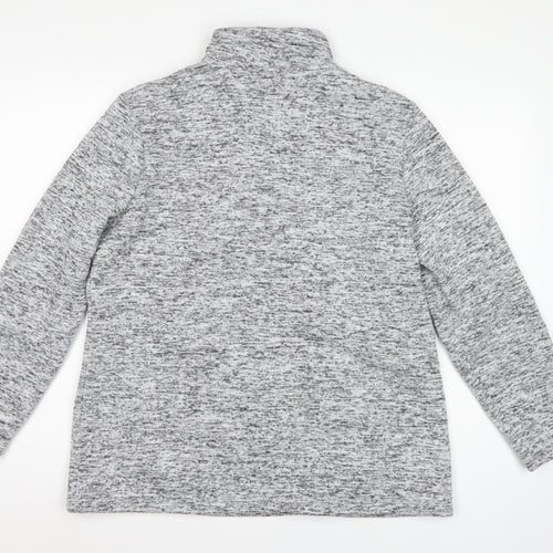 Damart Women Grey 18 1/4 Zip Fleece Pullover Sweatshirt