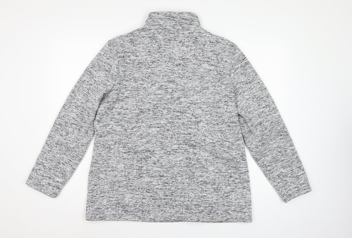 Damart Women Grey 18 1/4 Zip Fleece Pullover Sweatshirt