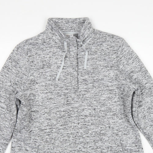 Damart Women Grey 18 1/4 Zip Fleece Pullover Sweatshirt