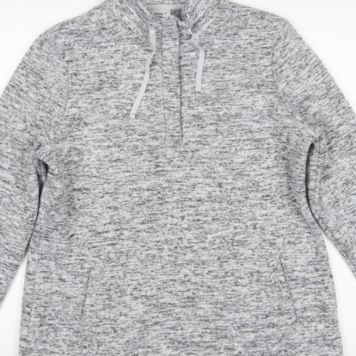 Damart Women Grey 18 1/4 Zip Fleece Pullover Sweatshirt