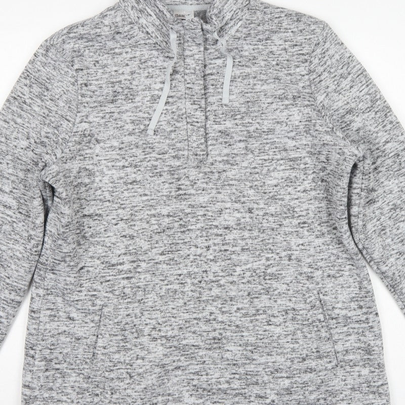 Damart Women Grey 18 1/4 Zip Fleece Pullover Sweatshirt